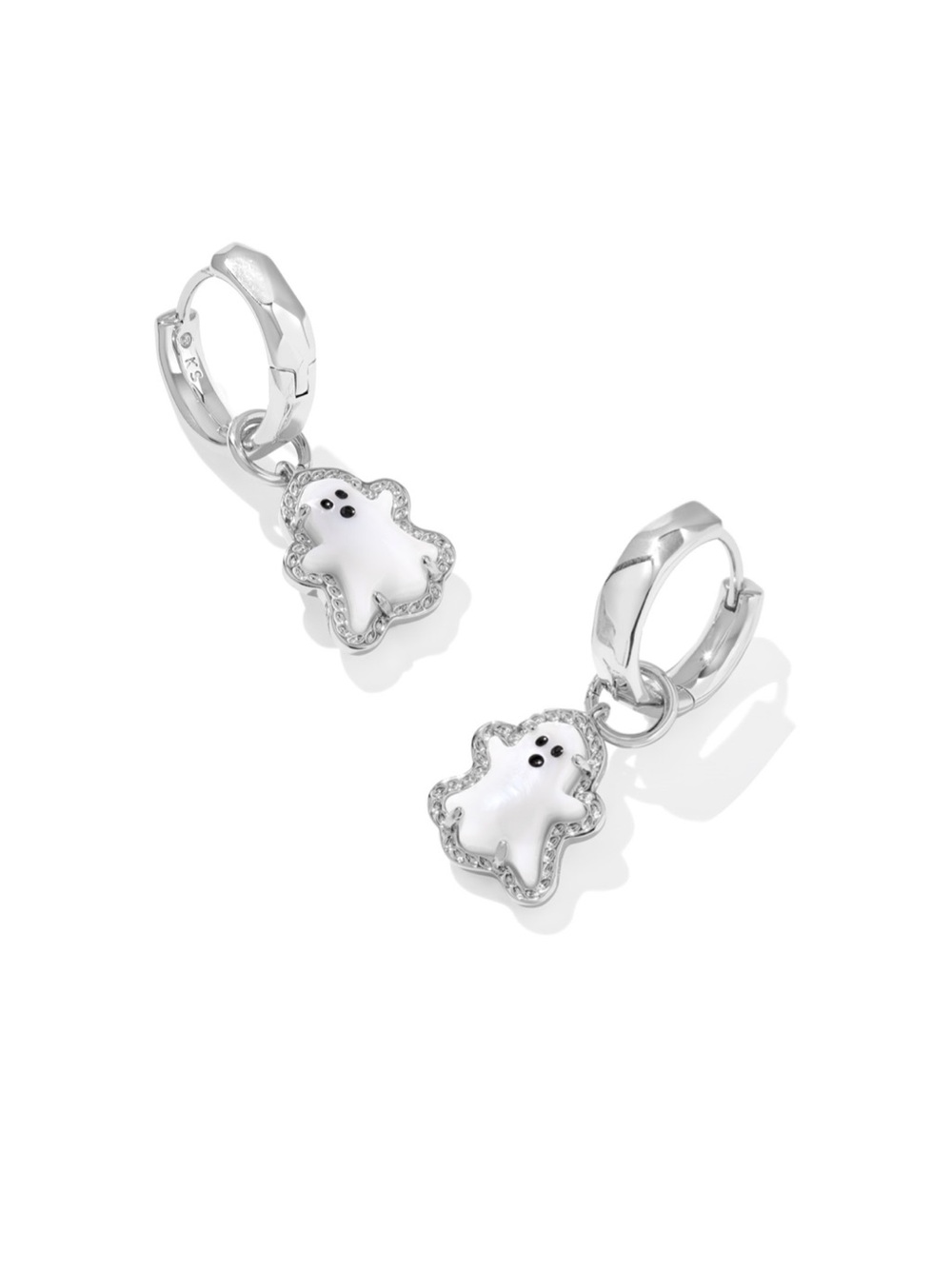 NWT Kendra Scott Ghost Silver Huggie Earrings